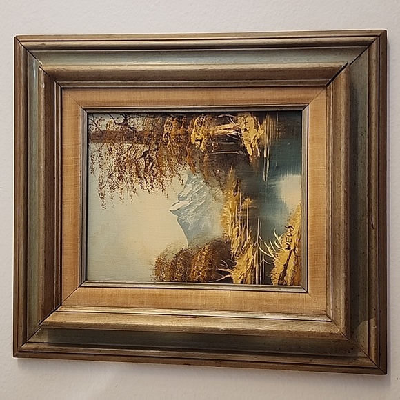 Vintage Oil on Canvas Painting signed by wells 8 X 10